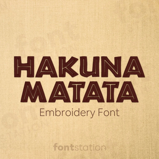 Main image of the Safari embroidery font created by FontStation.