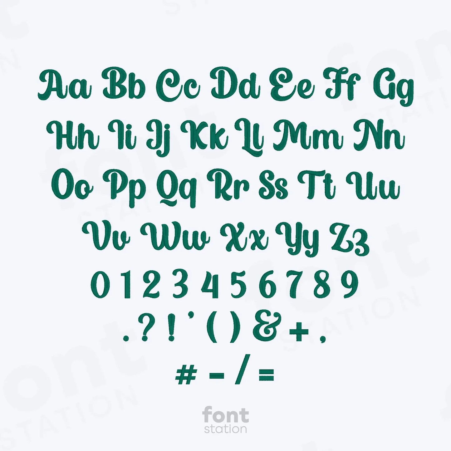 Santa Claus Embroidery Font