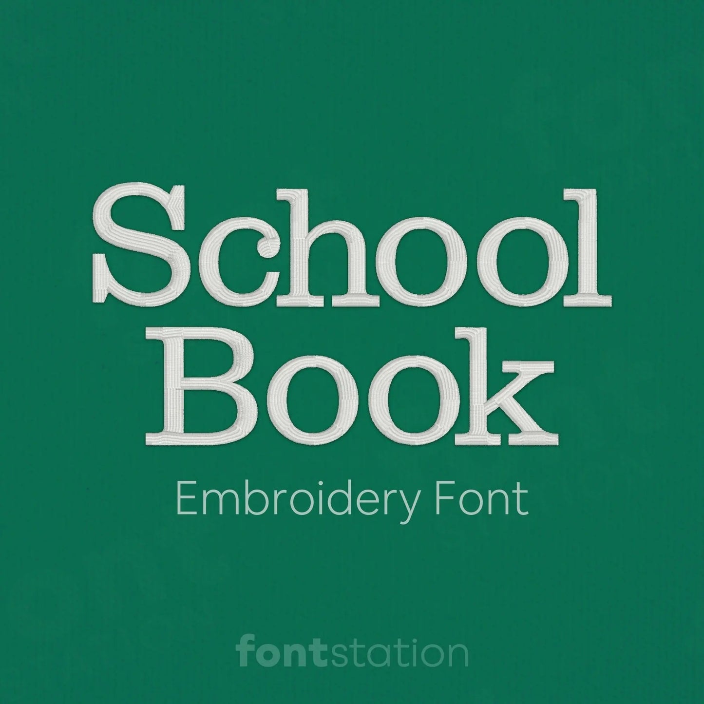 Main image of the School Book embroidery font created by FontStation