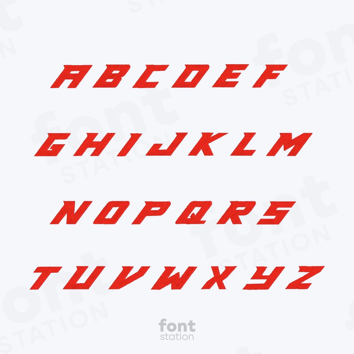 Speed Embroidery Font