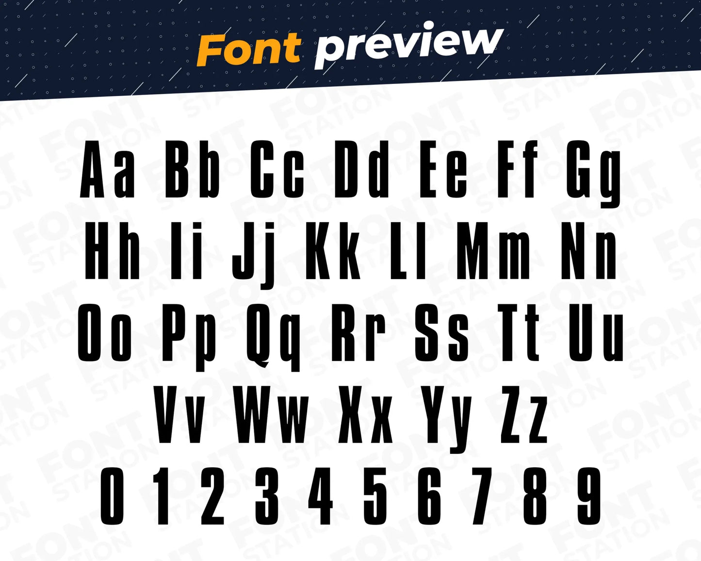 Image showing all characters available in the Straight Outta font created by FontStation.