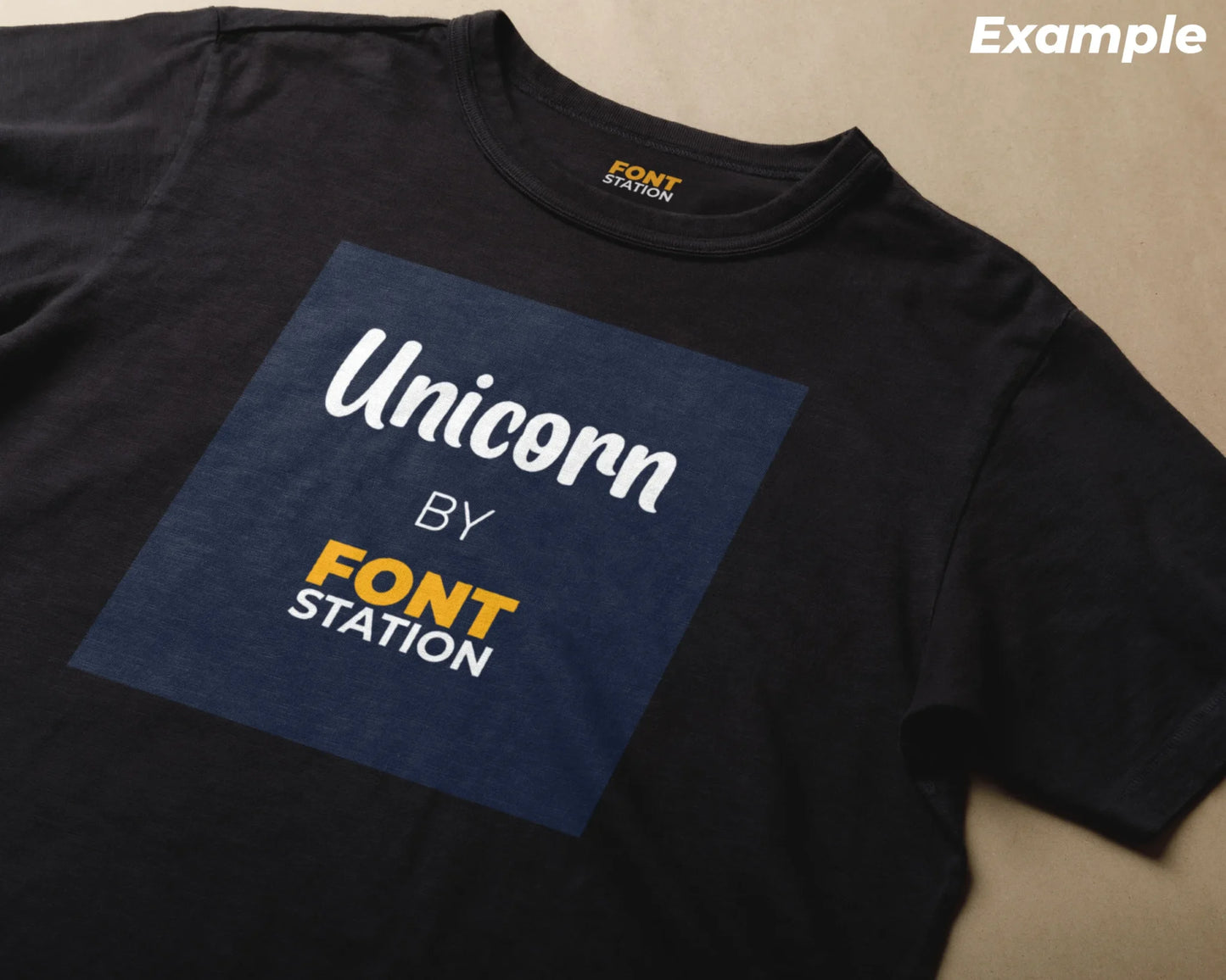 Sublimated T-Shirt with Unicorn Font Typography - Fashionable Apparel Displaying Stylish Lettering