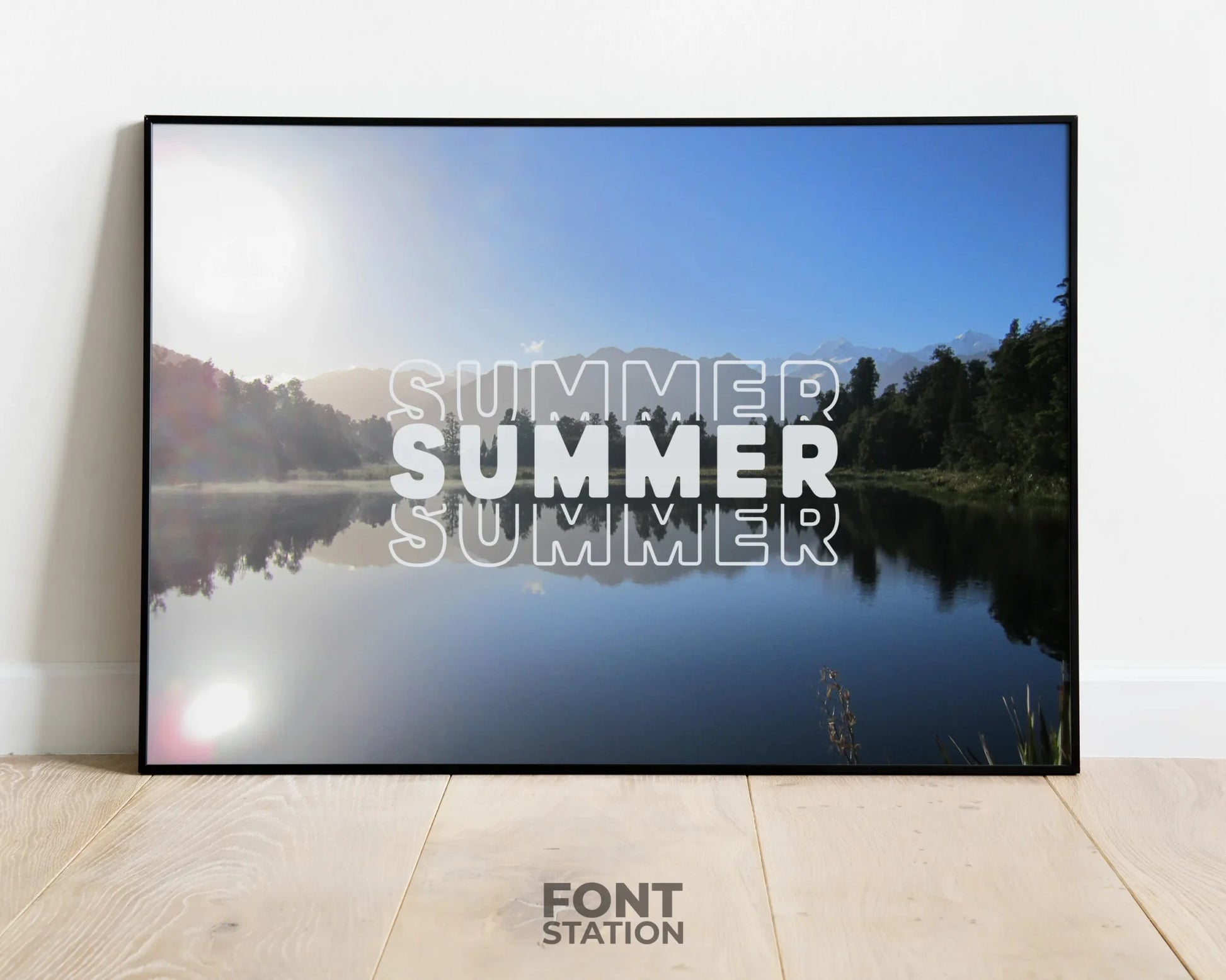 Stacked Font Display on Frame - Typography Presentation
