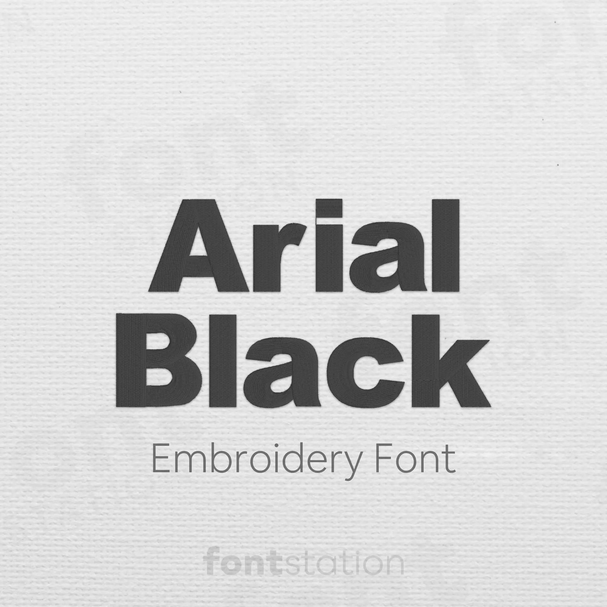 Main image of the Arial Black embroidery font created by FontStation.