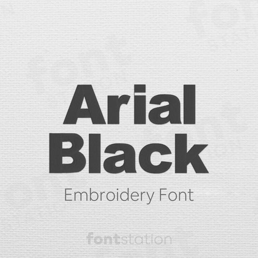 Main image of the Arial Black embroidery font created by FontStation.