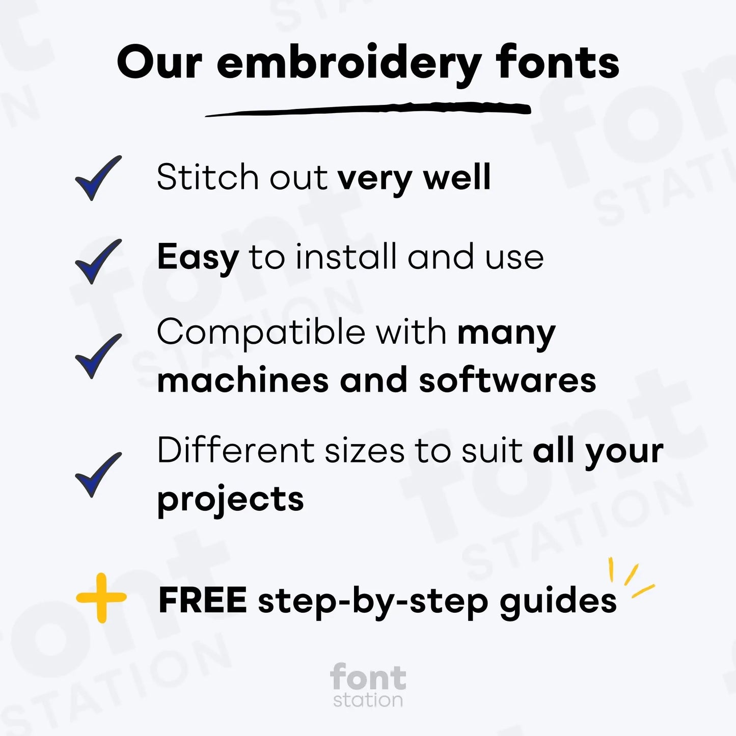 Arial Bold Embroidery Font