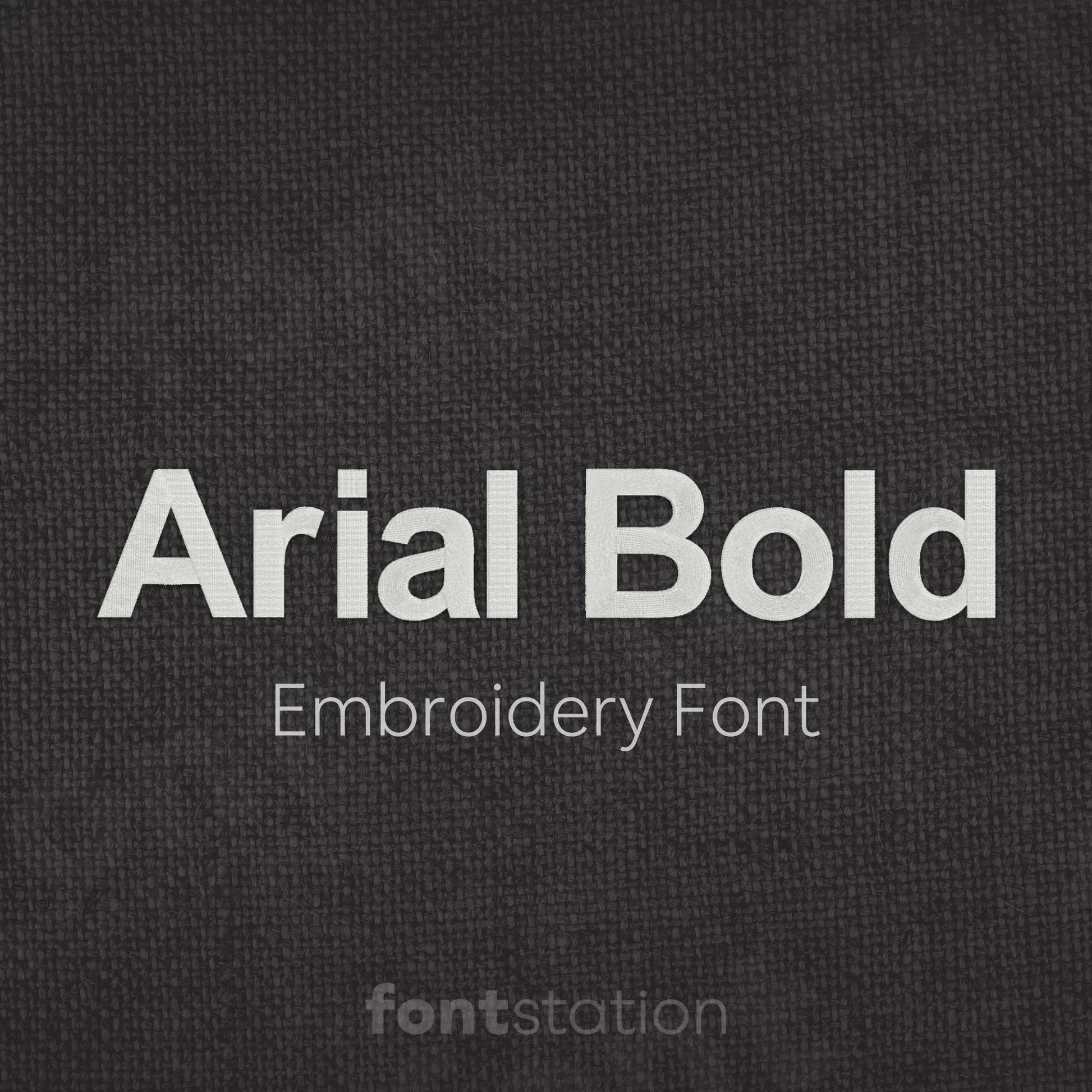 Main image of the Arial Bold embroidery font created by FontStation.