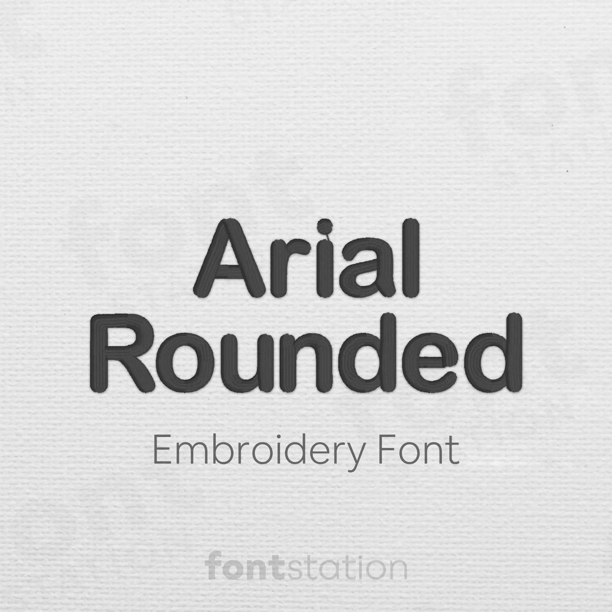 Main image of the Arial Rounded embroidery font created by FontStation.