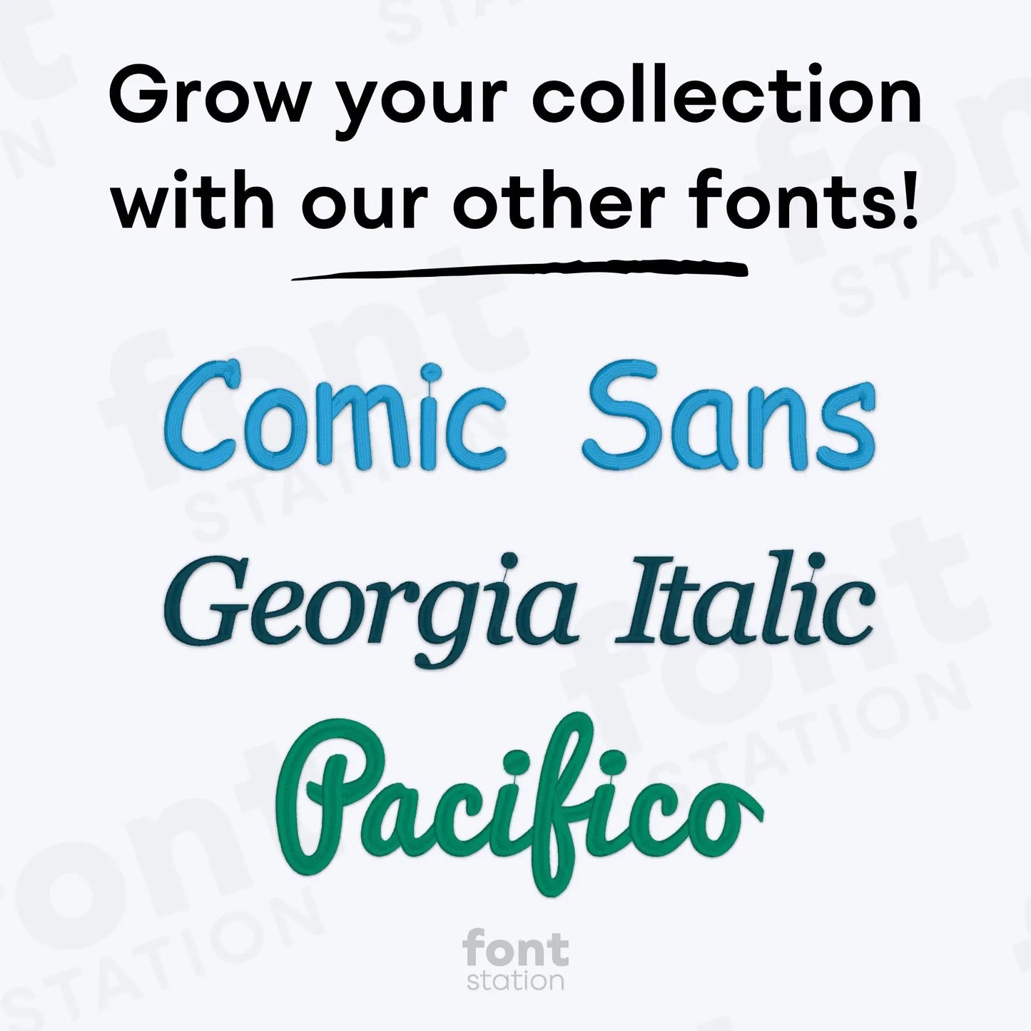 Arial Rounded Embroidery Font