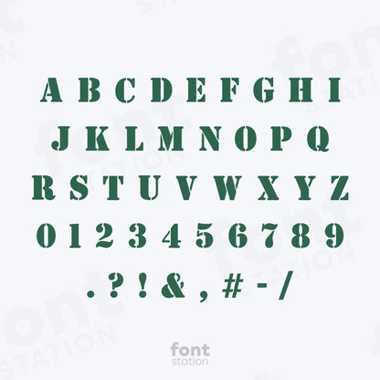 Army Embroidery Font