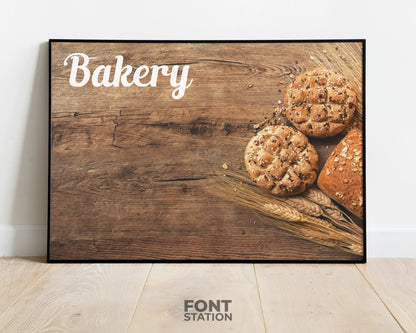 Bakery Font Display on Frame - Typography Presentation