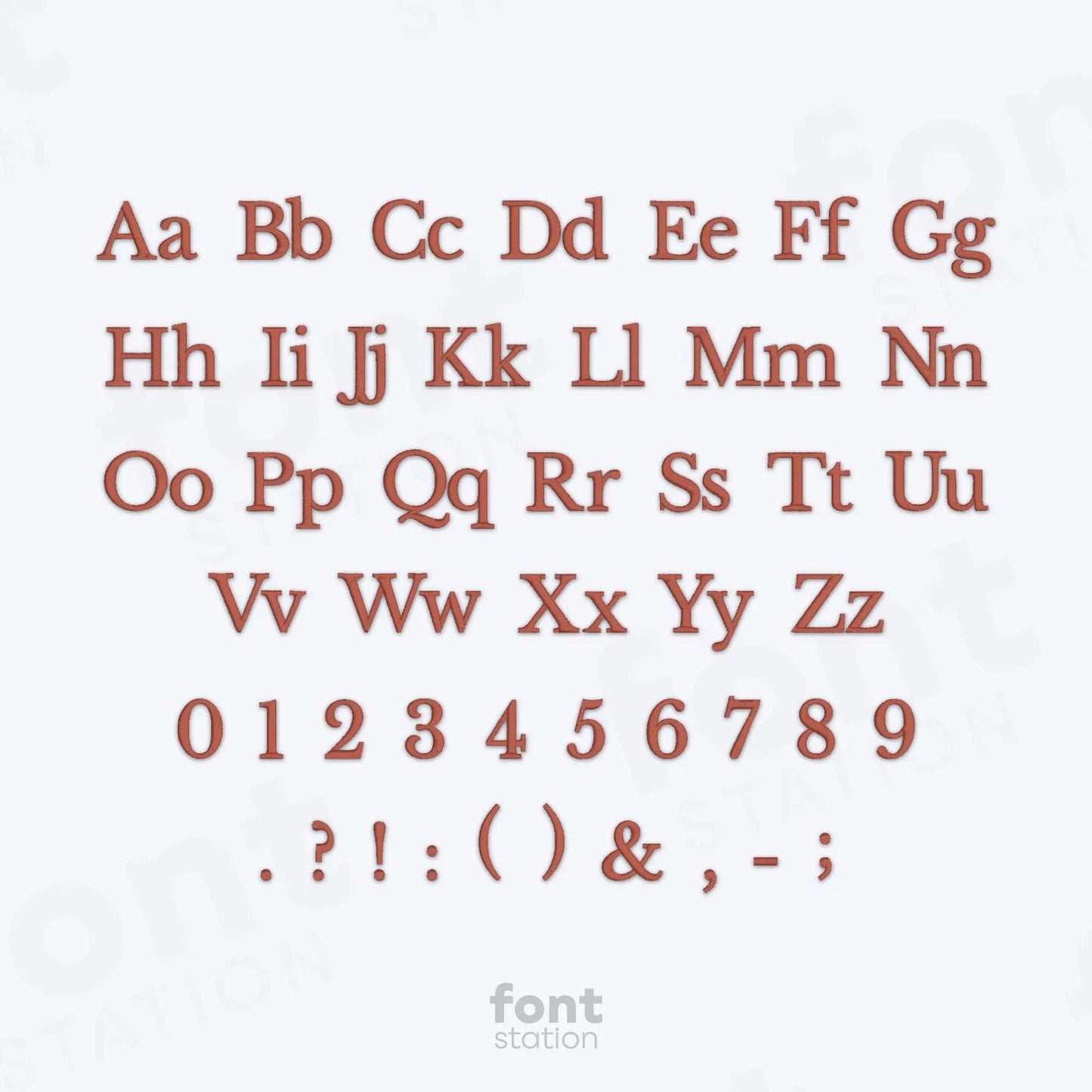 Baskerville Embroidery Font