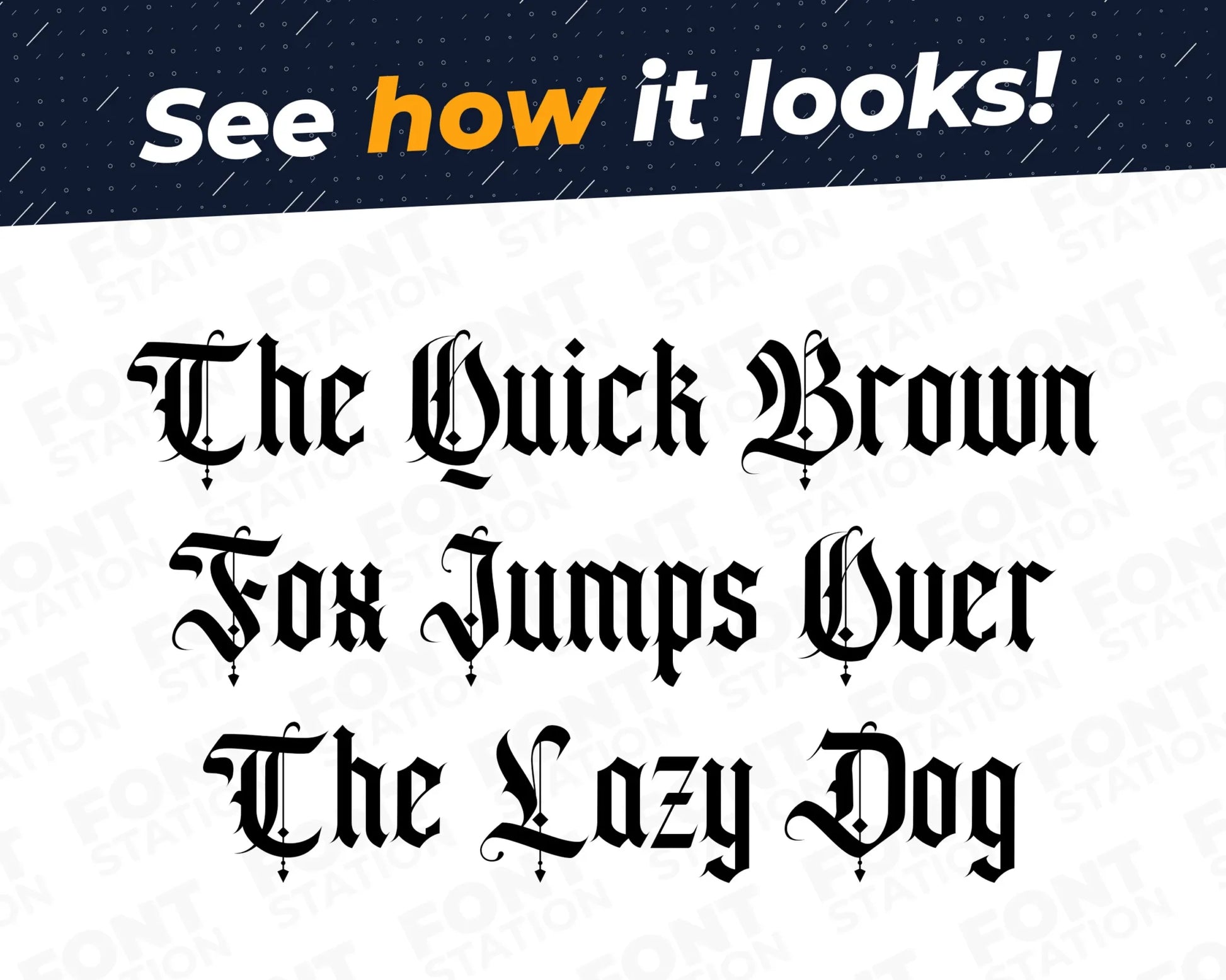 A complete showcase image of the Black Inked Studio font, featuring the text 'The quick brown fox jumps over the lazy dog' to display every letter of the alphabet.