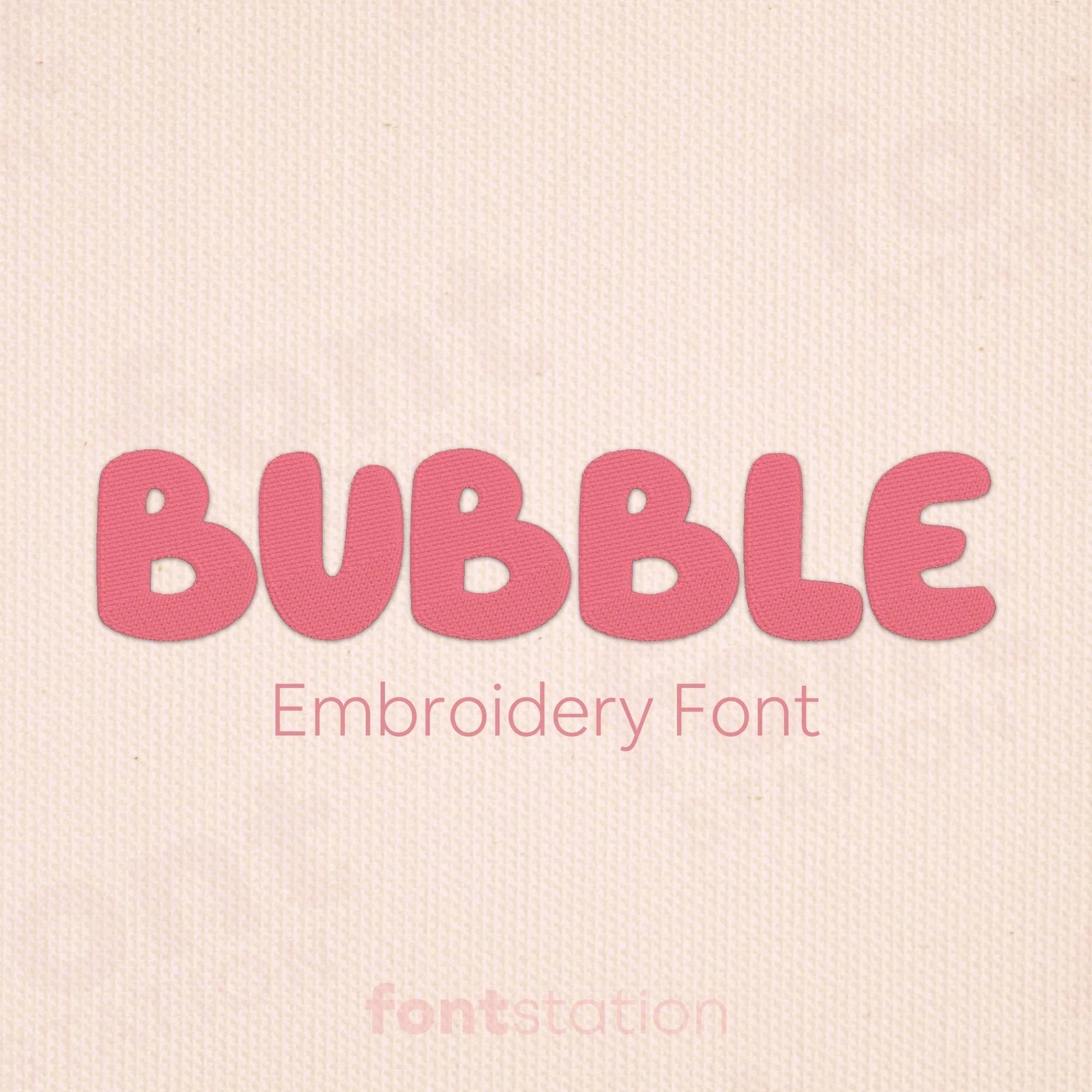 Main image of the Bubble embroidery font created by FontStation.