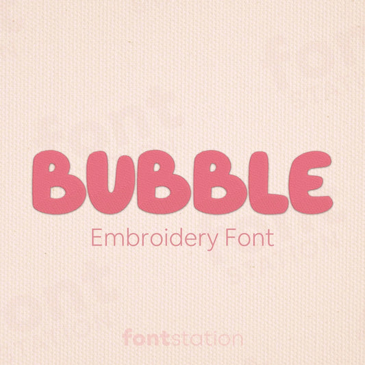 Main image of the Bubble embroidery font created by FontStation.
