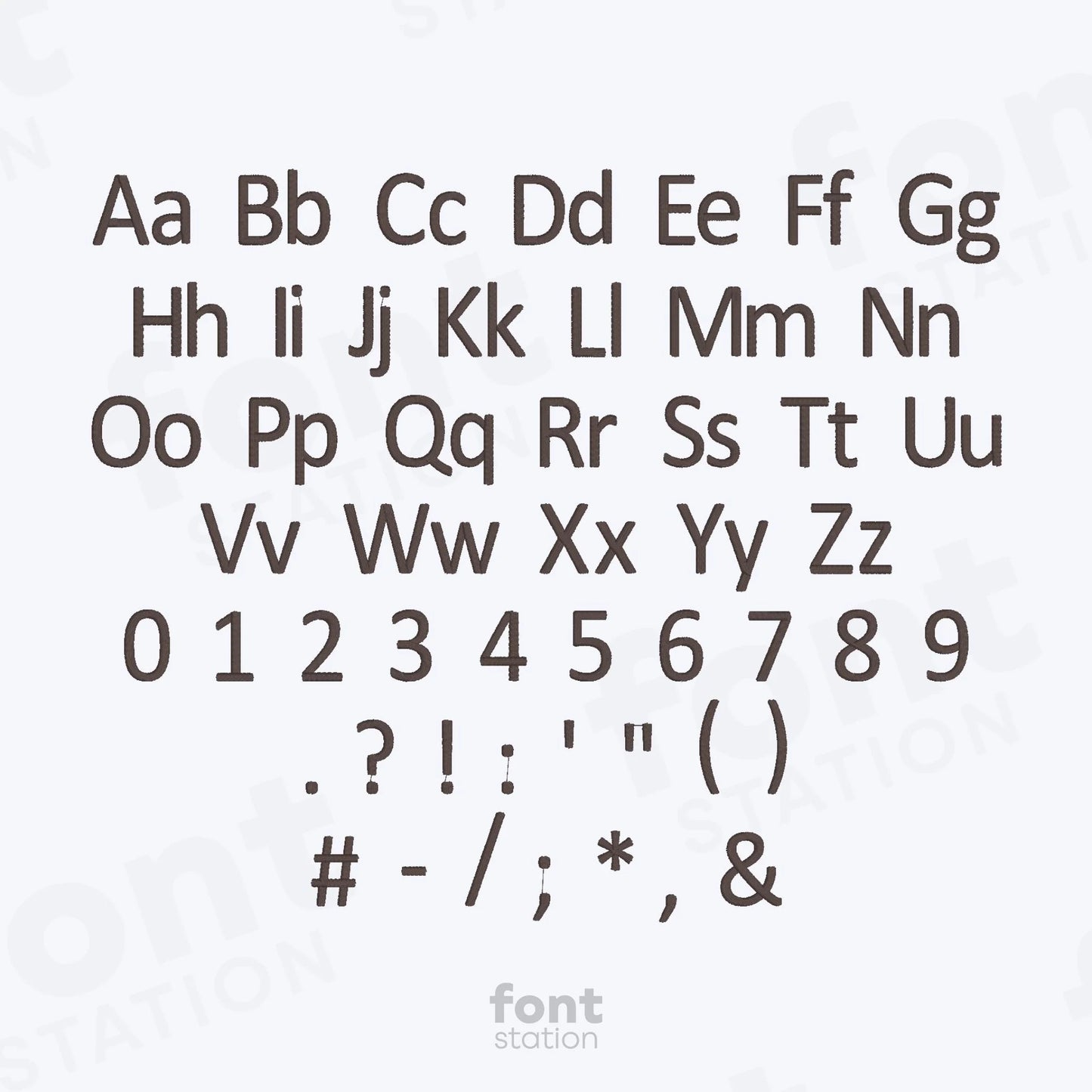 Calibri Embroidery Font