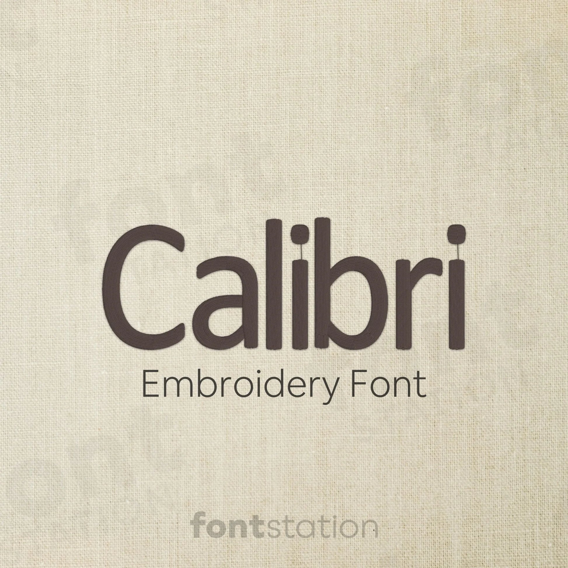Main image of the Calibri embroidery font created by FontStation.
