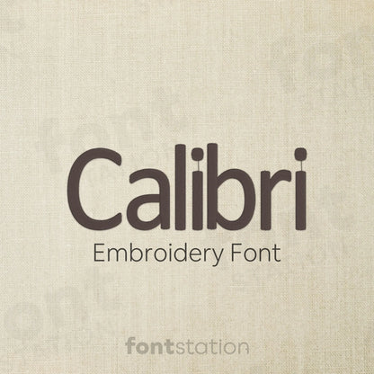 Main image of the Calibri embroidery font created by FontStation.