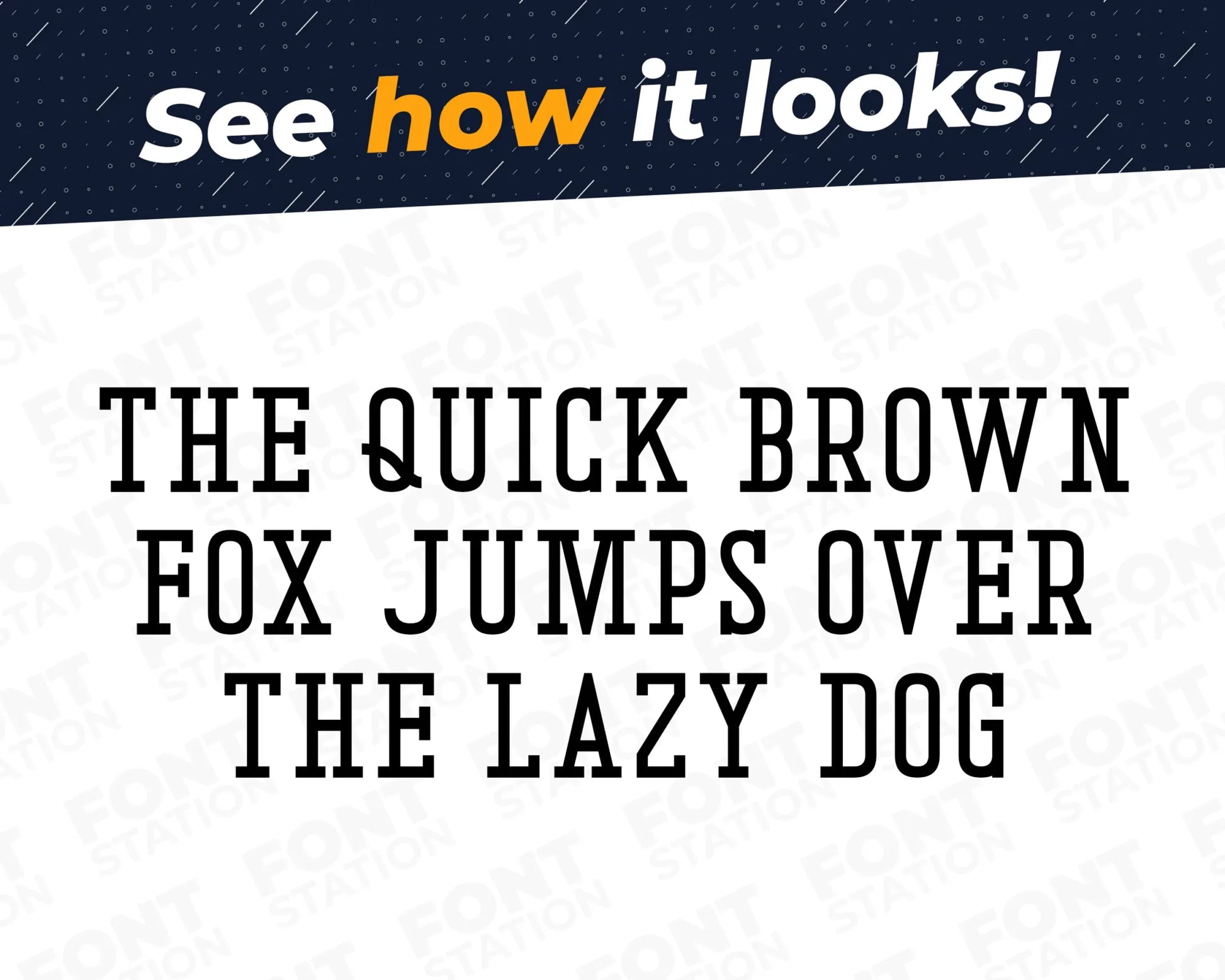 A complete showcase image of the Cards font, featuring the text 'The quick brown fox jumps over the lazy dog' to display every letter of the alphabet.