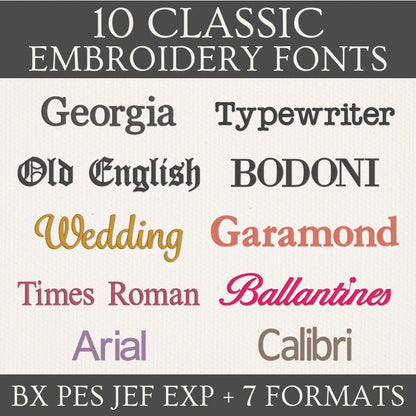 Main image of the Classic embroidery fonts bundle created by FontStation.