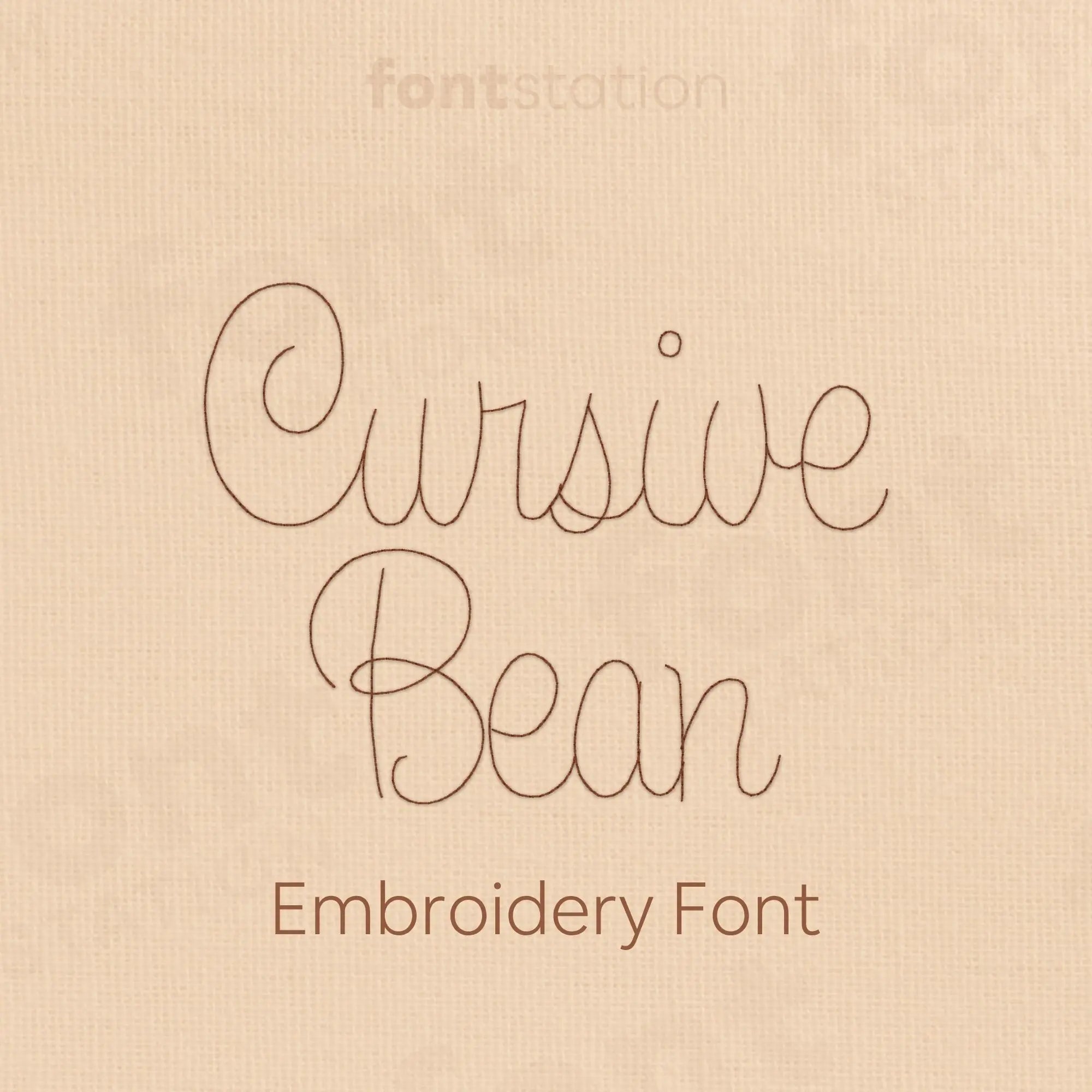 Cursive Bean Embroidery Font – FontStation