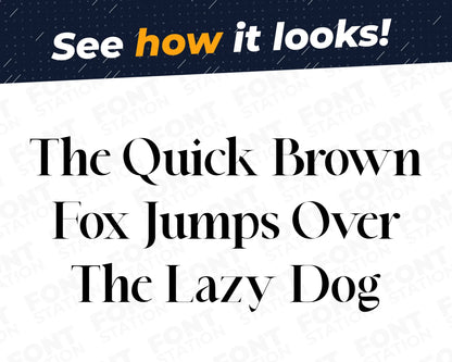A complete showcase image of the Diamond font, featuring the text 'The quick brown fox jumps over the lazy dog' to display every letter of the alphabet.