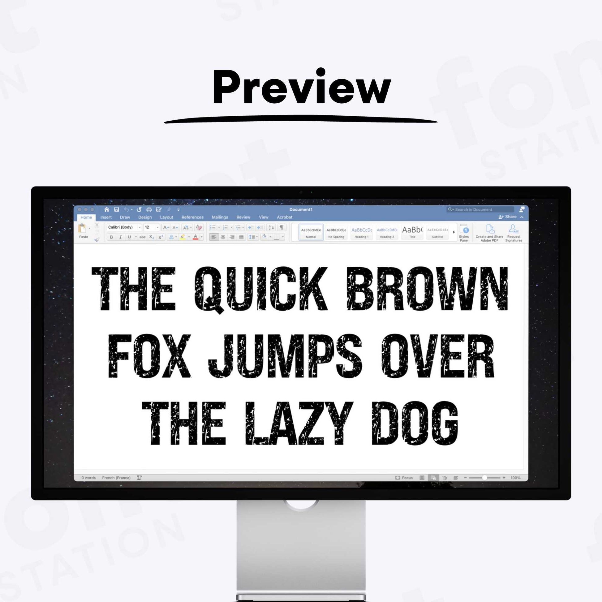 Different Formats and Sizes of Distressed Font
