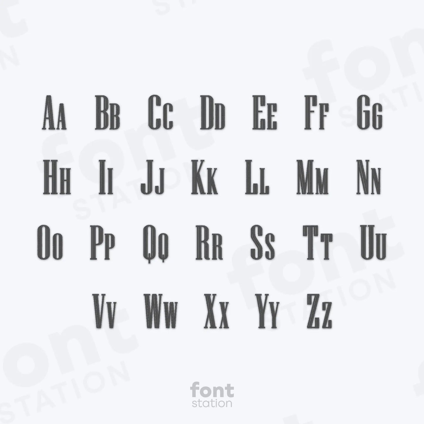 Engraved Embroidery Font