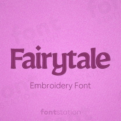 Main image of the Fairytale embroidery font created by FontStation.