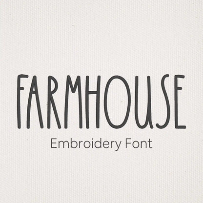 Main image of the Farmhouse embroidery font created by FontStation