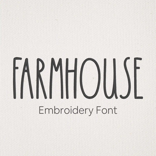 Main image of the Farmhouse embroidery font created by FontStation