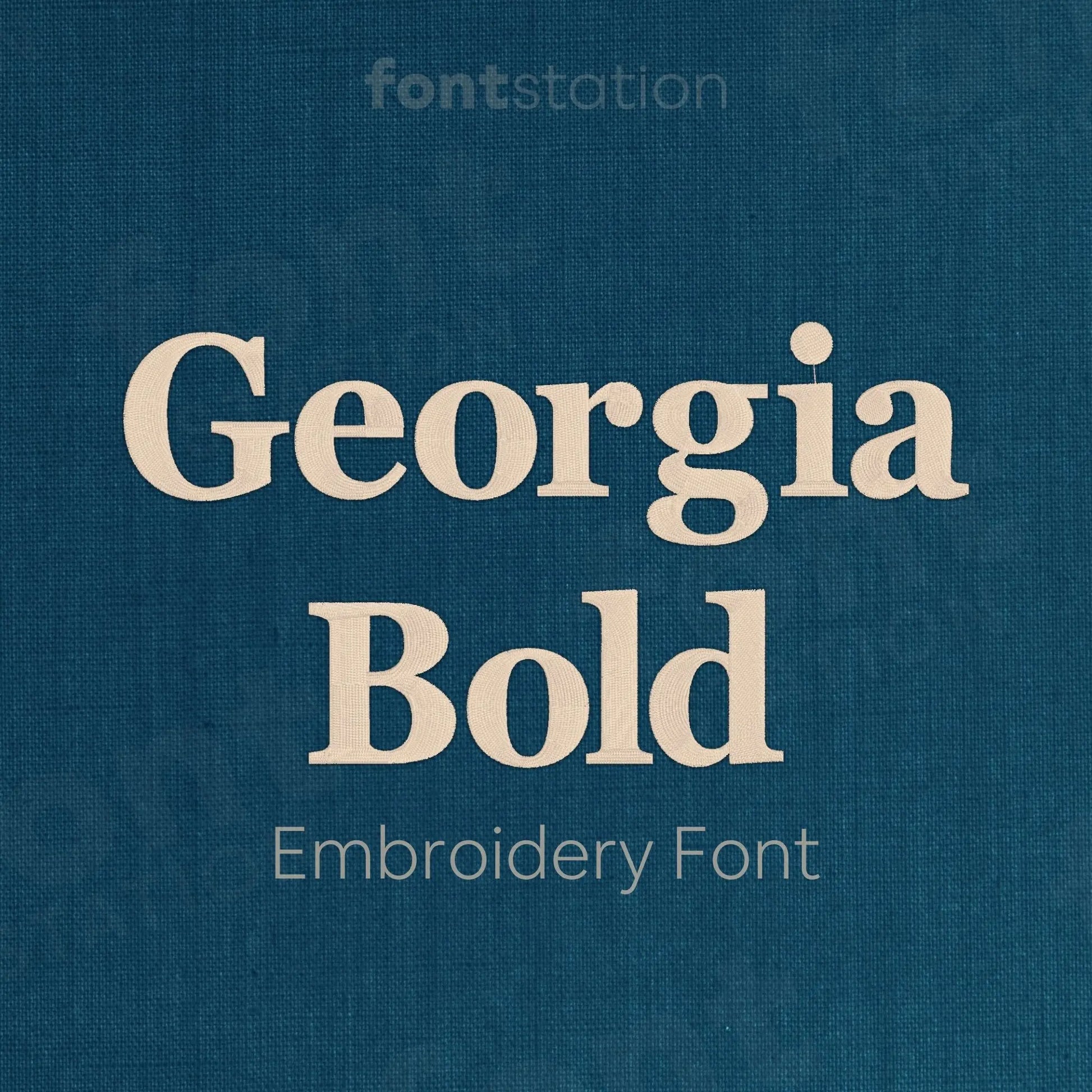 Main image of the Georgia Bold embroidery font created by FontStation.