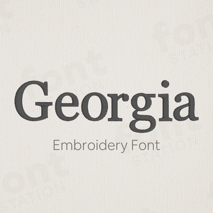 Main image of the Georgia embroidery font created by FontStation.