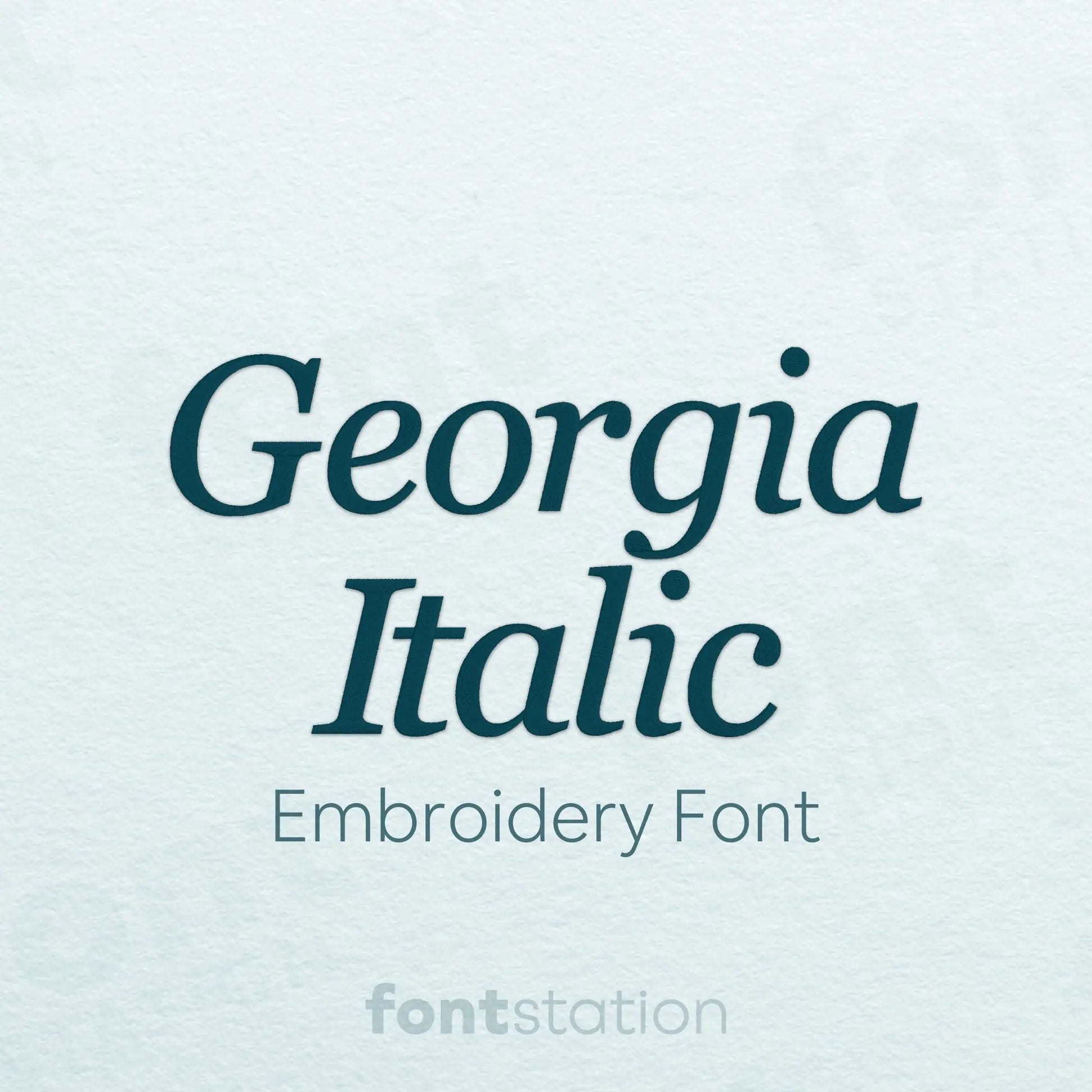 Main image of the Georgia Italic embroidery font created by FontStation.