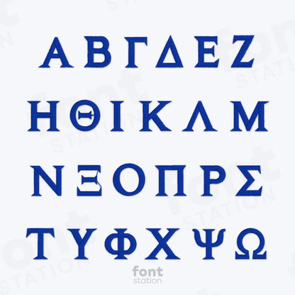 Greek Letters Embroidery Font