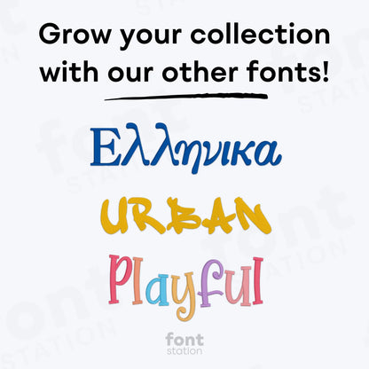 Greek Letters Embroidery Font