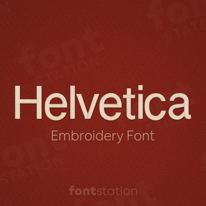 Main image of the Helvetica embroidery font created by FontStation.