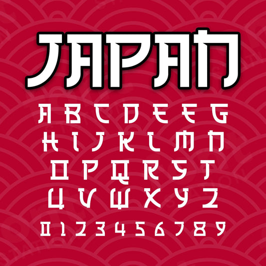 Image showing all characters available in the Japanese font created by FontStation.