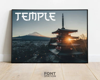 Japanese Font Display on Frame - Typography Presentation