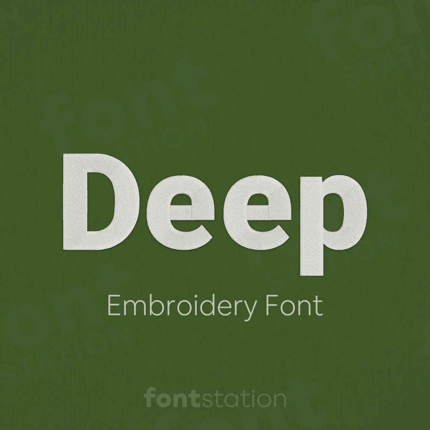 Main image of the Jeep embroidery font created by FontStation.