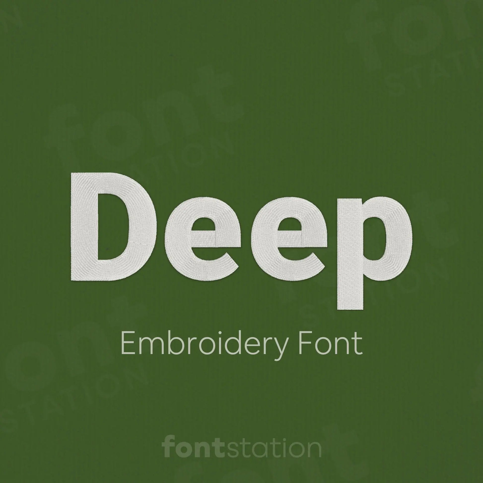 Main image of the Jeep embroidery font created by FontStation.