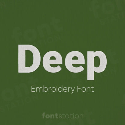 Main image of the Jeep embroidery font created by FontStation.