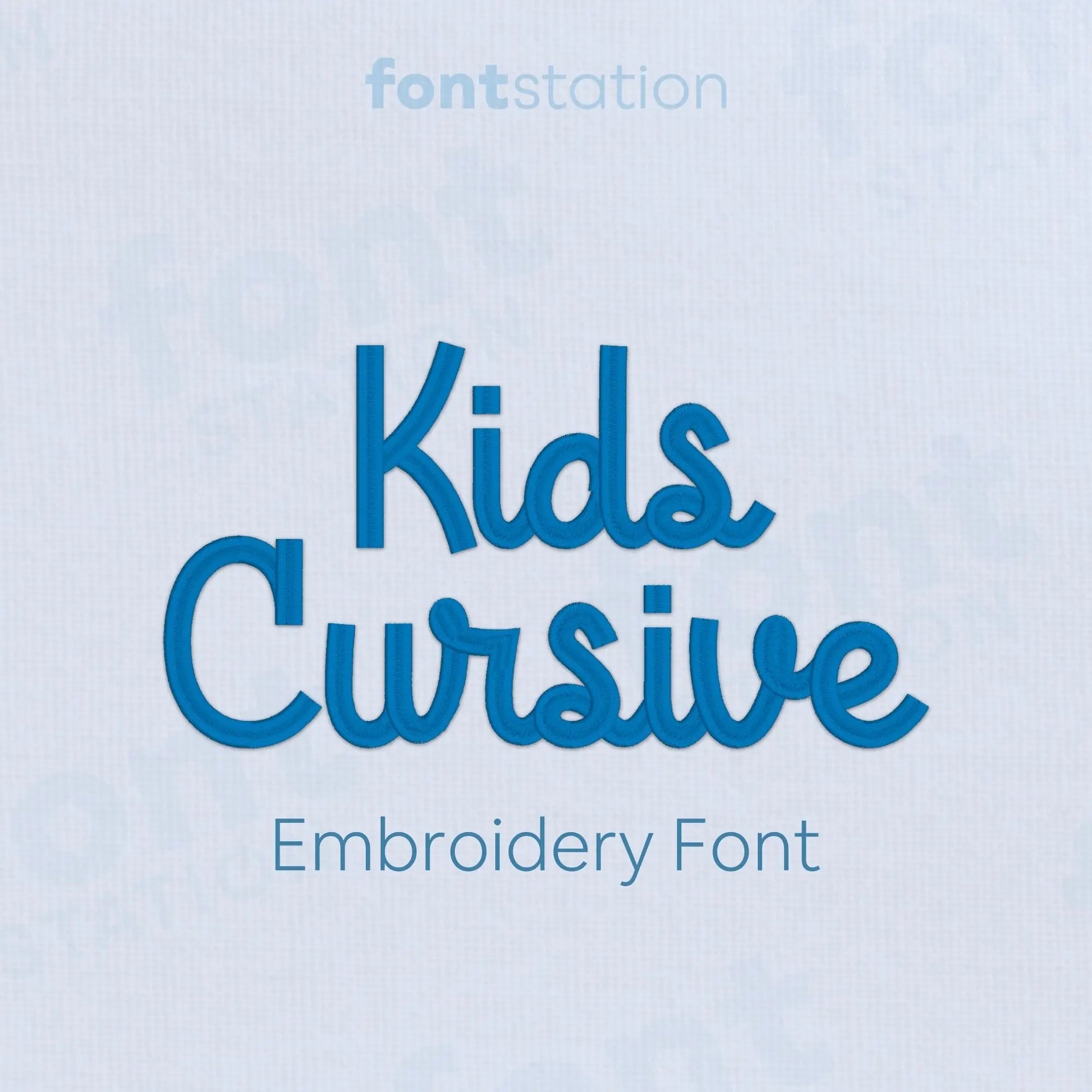 Main image of the Kids Cursive embroidery font created by FontStation.