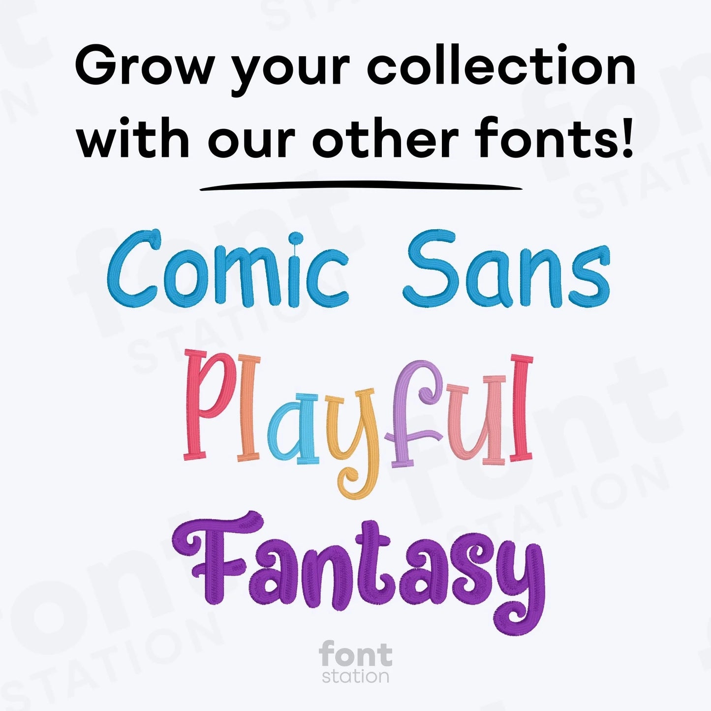 Kindergarten Embroidery Font
