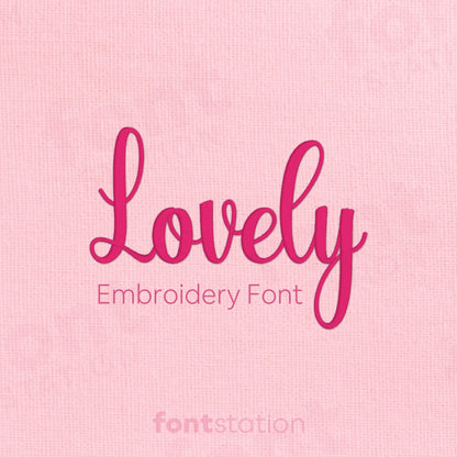 Main image of the Lovely embroidery font created by FontStation.
