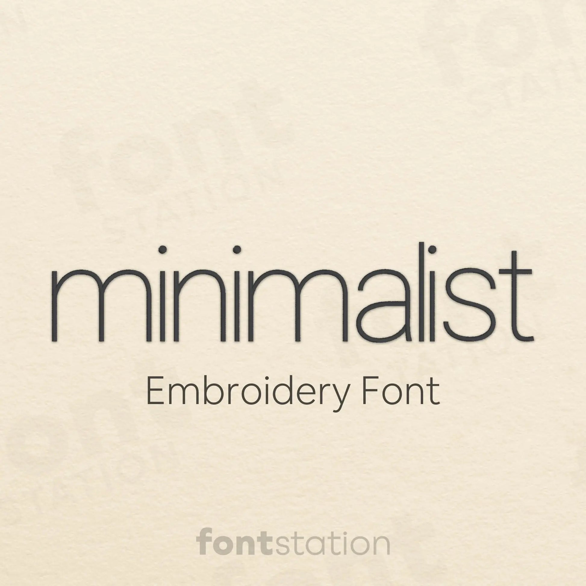 Main image of the Minimalist embroidery font created by FontStation.