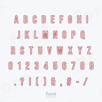 Modern Outline Embroidery Font