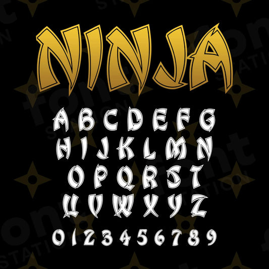 Image showing all characters available in the Retro Shadow font created by FontStation.