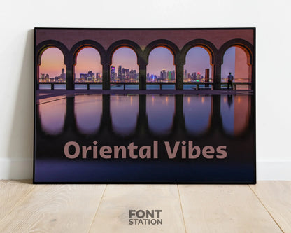 Oriental Font Display on Frame - Typography Presentation