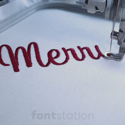 Merry Christmas Embroidery Font